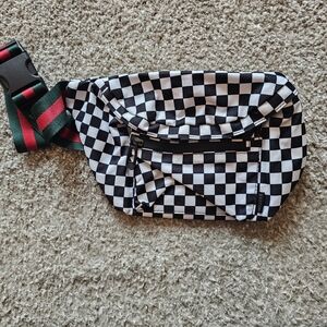 Checkered Black and White Men's Bag